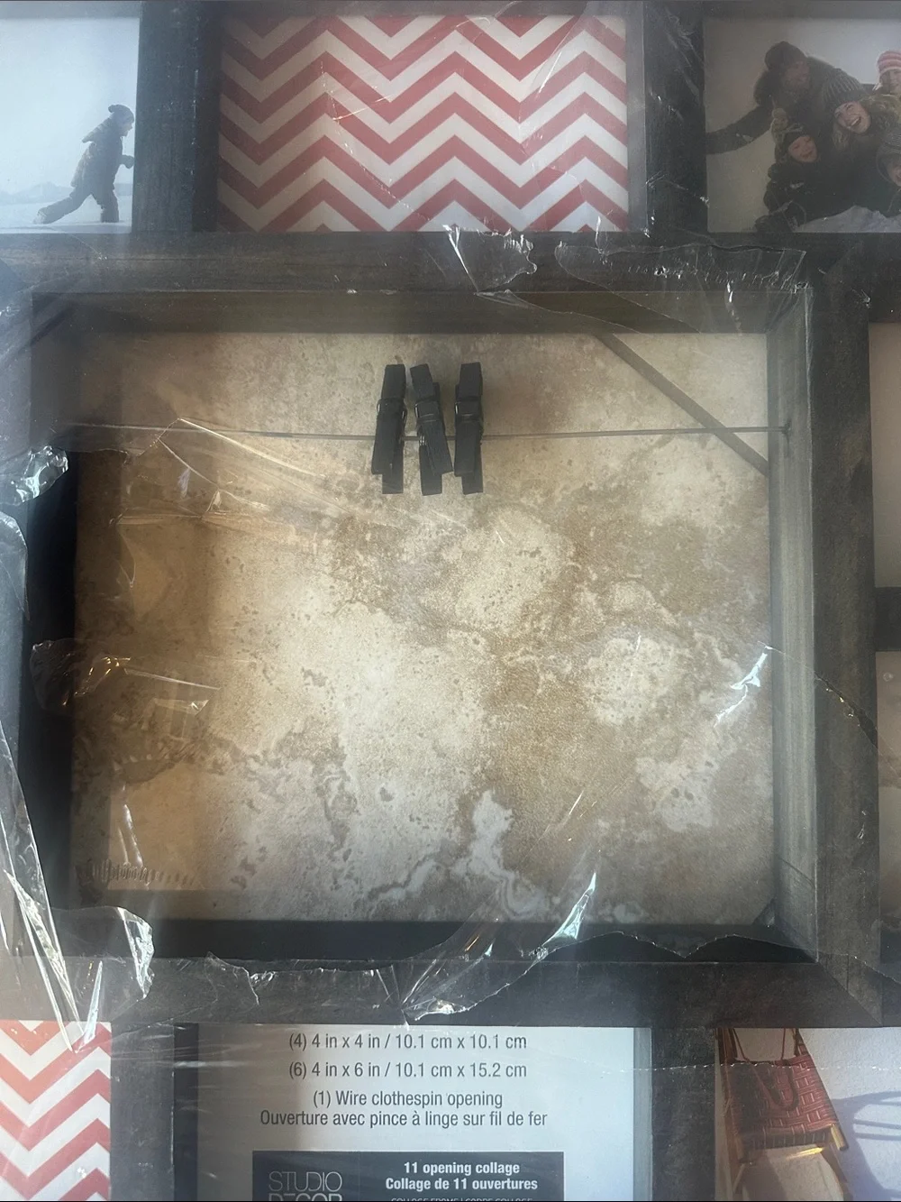 Rustic Multi-Opening Brown Photo Collage Frame